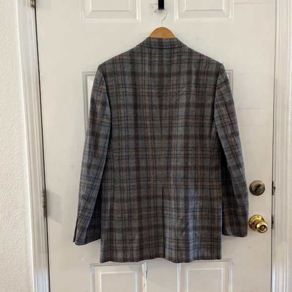 Vintage Christian Dior Monsieur 100% Virgin Wool Lined Plaid Suit Jacket - Picture 6 of 15